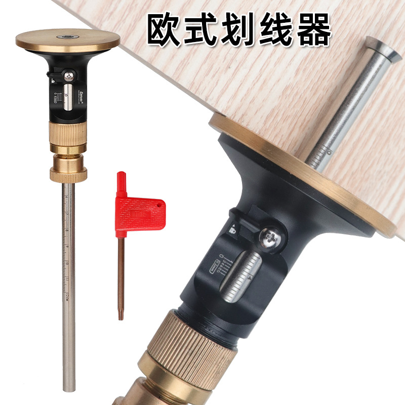 Wood Woodworking - Europese stijl fijnafstelbare houtmarkeringsmeter met hardmetalen