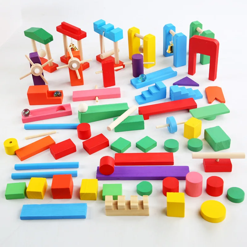 Woodworking Domino - Montessori Houten Regenboog Domino Speelgoed Instelling