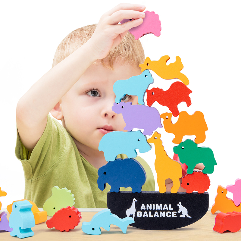 Woodworking For Kids - Montessori Kinderen Houten Dieren Balansblokken Bordspellen