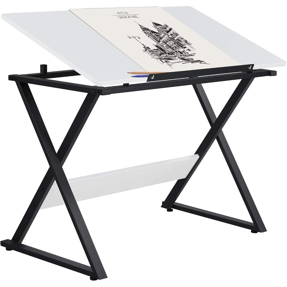 Wood Woodworking - Tekentafel of kunstenaarsbureau, schildertafel, studietafel met