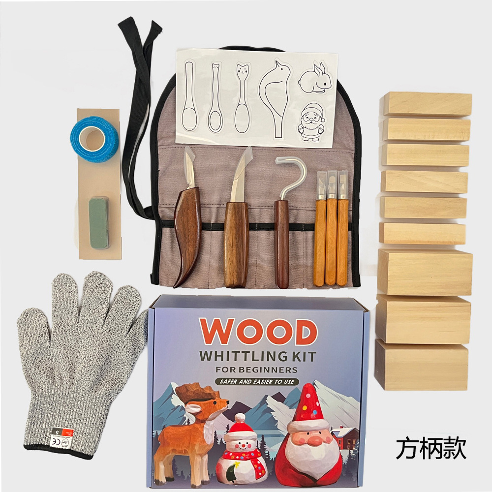 Woodworking Box - Vleesmes Geschenkdoos Set 21-delige Houtbewerking Vleesmessen