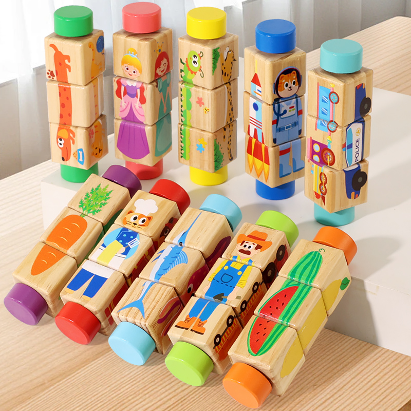 Woodworking For Kids - 1 stks Baby Houten Roterende Dieren