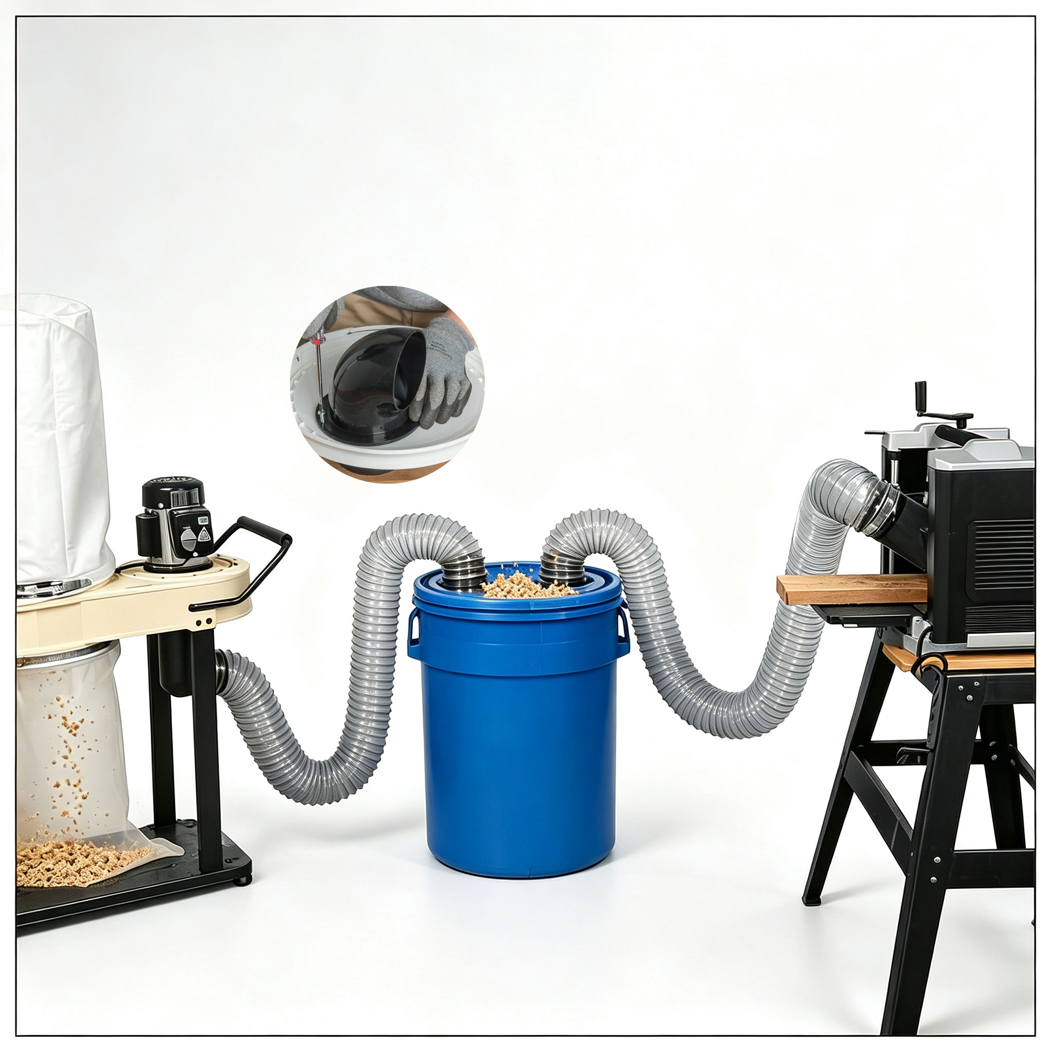Woodworking Dust Collector - 100mm Houtbewerkingscyclone Stofafzuiger Adapter Elleboog Flensfitting