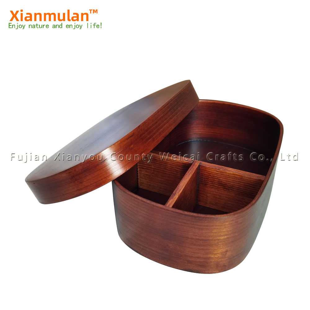 Woodworking Box - Natuurlijke houten Bento Box Vierkante lunchbox