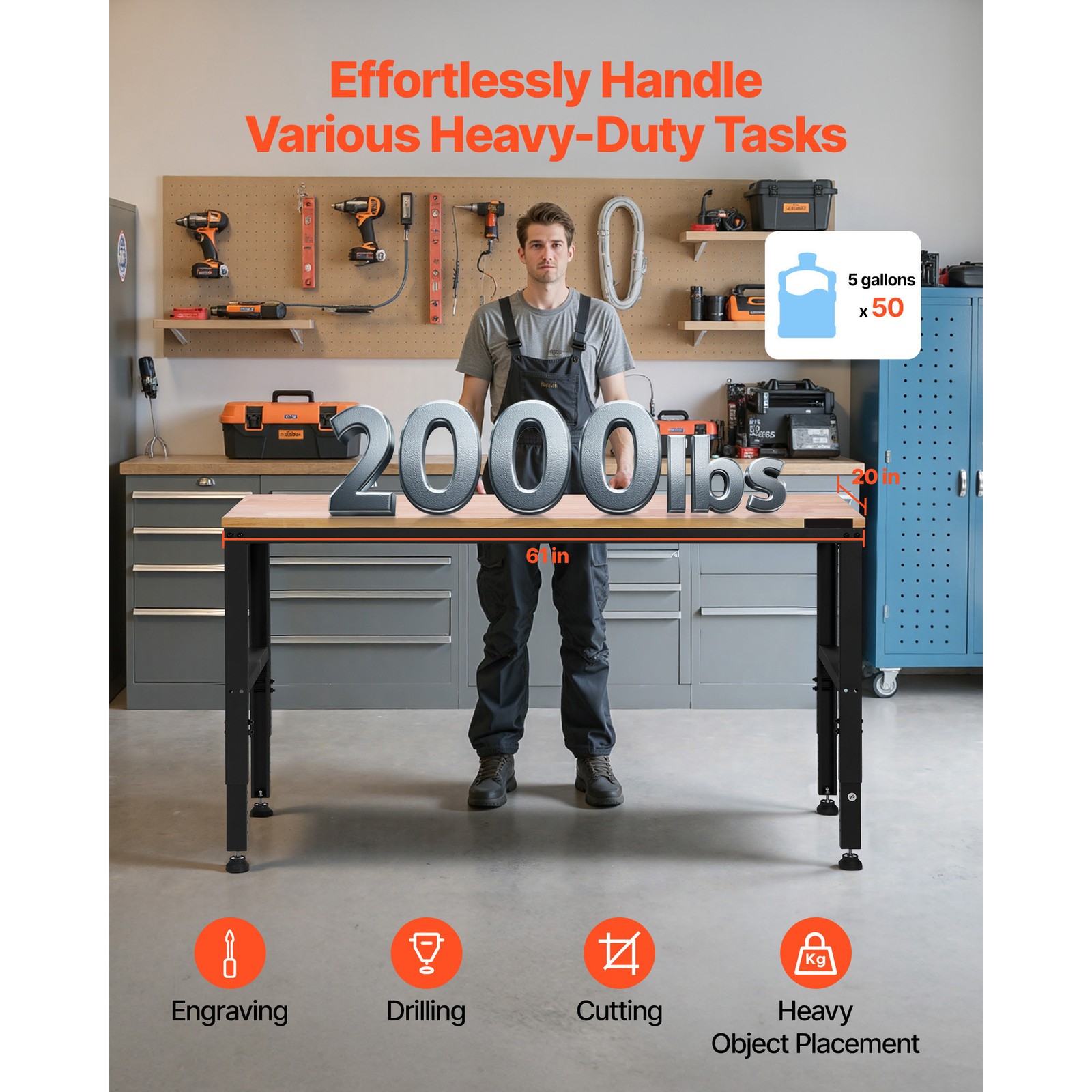 In hoogte verstelbare werkbank - Workbench Woodworking recensie en prijs