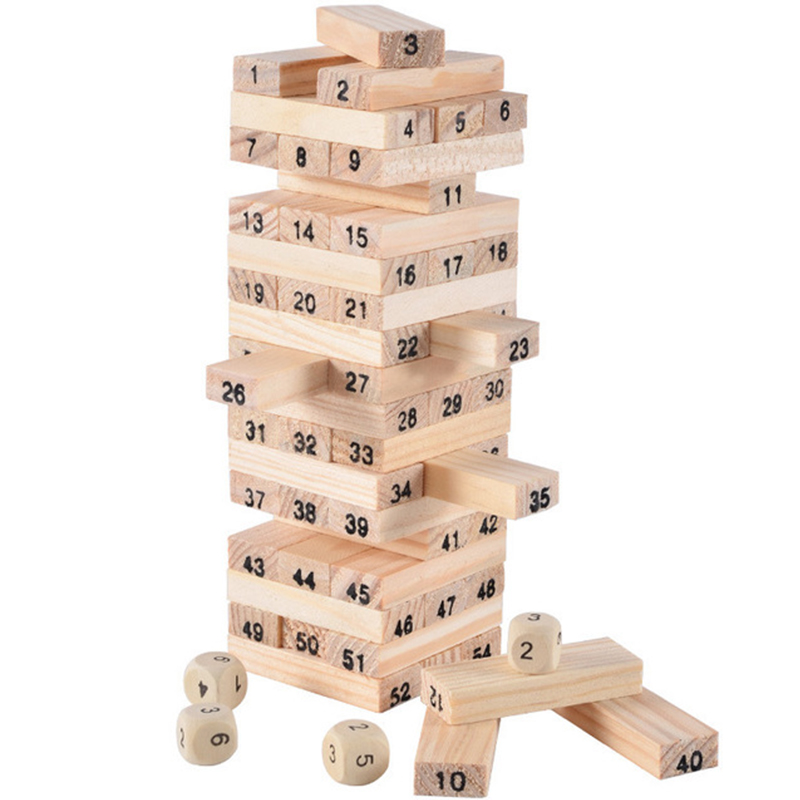54 stuks bouwstenen speelgoed  - Woodworking Domino recensie en prijs