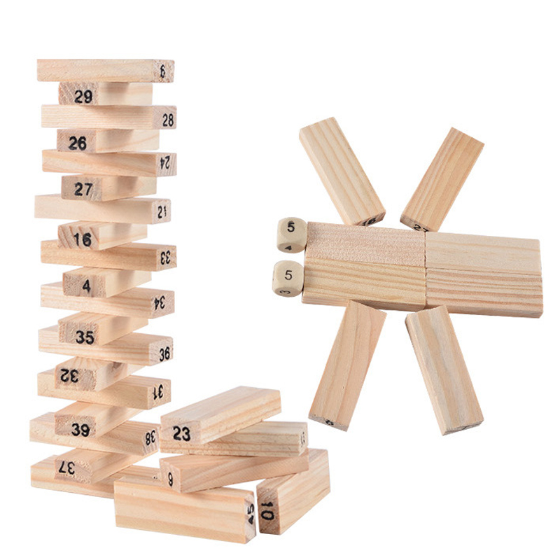 54 stuks bouwstenen speelgoed  - Woodworking Domino recensie en prijs