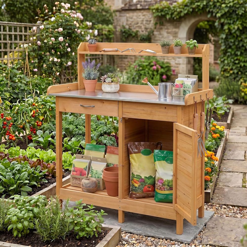 Buitenwerktafel voor planten,  - Workbench Woodworking recensie en prijs