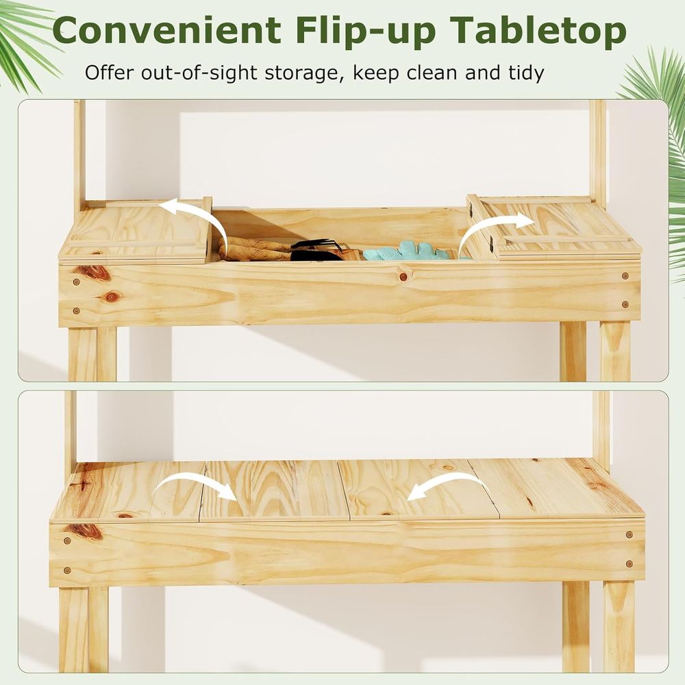 Potting Bench-tafel, 60” houte - Workbench Woodworking recensie en prijs